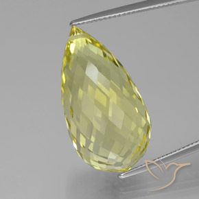 34.21ct Natural Amarillo piña claro Cuarzo, Corte Briolette, VVS