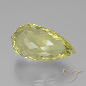 Cuarzo Amarillo piña claro natural de 34.21 ct, Corte Briolette, VVS