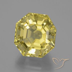 Cuarzo Amarillo claro natural de 13.69 ct, Corte Octágono / Esmeralda, VVS