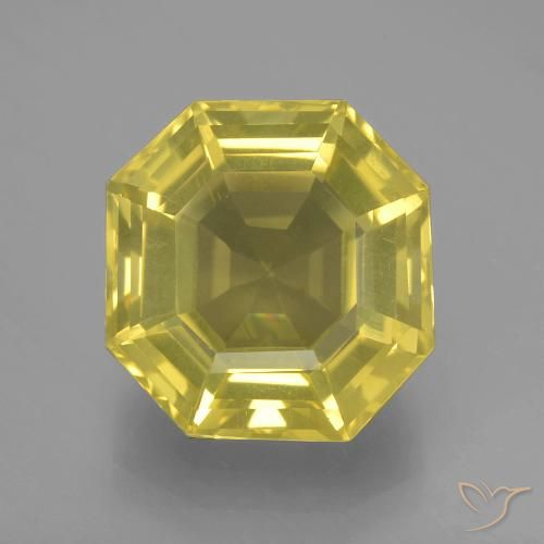 12.51ct Natural Amarillo claro Cuarzo, Corte Octágono / Esmeralda, VVS-VS, Photo A