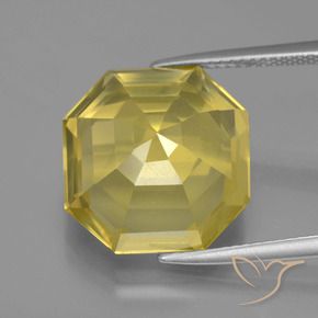 Cuarzo Amarillo claro natural de 12.51 ct, Corte Octágono / Esmeralda, VVS-VS