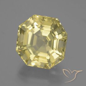 Cuarzo Amarillo pálido natural de 13.34 ct, Corte Octágono / Esmeralda, VVS