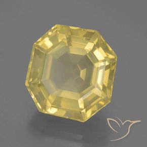 Cuarzo Amarillo-dorado claro natural de 13.48 ct, Corte Octágono / Esmeralda, VVS-VS