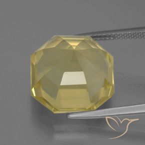 Cuarzo Amarillo-dorado claro natural de 13.48 ct, Corte Octágono / Esmeralda, VVS-VS