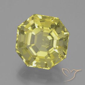 Cuarzo Amarillo pálido natural de 12.65 ct, Corte Octágono / Esmeralda, VVS