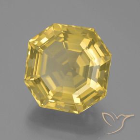 Cuarzo Amarillo claro natural de 13.50 ct, Corte Octágono / Esmeralda, VVS-VS