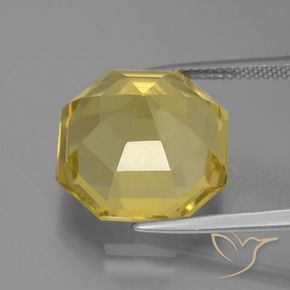 Cuarzo Amarillo claro natural de 13.50 ct, Corte Octágono / Esmeralda, VVS-VS