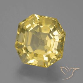Cuarzo Amarillo claro natural de 13.70 ct, Corte Octágono / Esmeralda, VVS-VS