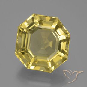 Cuarzo Amarillo-dorado claro natural de 13.83 ct, Corte Octágono / Esmeralda, VVS