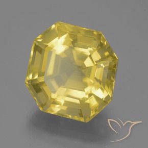 Cuarzo Amarillo claro natural de 14.80 ct, Corte Octágono / Esmeralda, VVS-VS