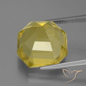 Cuarzo Amarillo claro natural de 14.80 ct, Corte Octágono / Esmeralda, VVS-VS