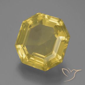 Cuarzo Amarillo claro natural de 13.51 ct, Corte Octágono / Esmeralda, VVS-VS