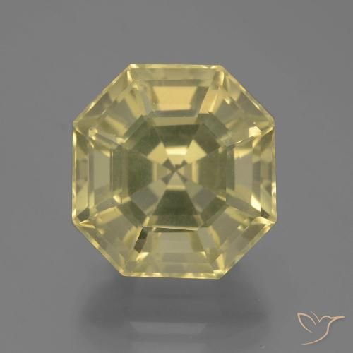 Cuarzo Amarillo pálido natural de 13.37 ct, Corte Octágono / Esmeralda, VVS