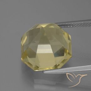 Cuarzo Amarillo pálido natural de 13.37 ct, Corte Octágono / Esmeralda, VVS