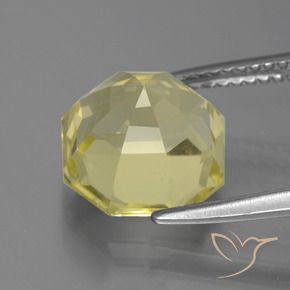 Cuarzo Amarillo medio natural de 4.42 ct, Corte Octágono / Esmeralda, VVS-VS