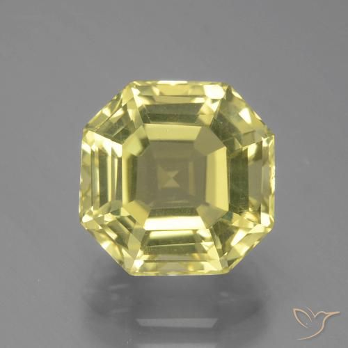 4.93ct Natural Amarillo pálido Cuarzo, Corte Octágono / Esmeralda, VVS-VS, Photo A
