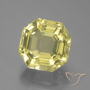 Cuarzo Amarillo pálido natural de 4.93 ct, Corte Octágono / Esmeralda, VVS-VS