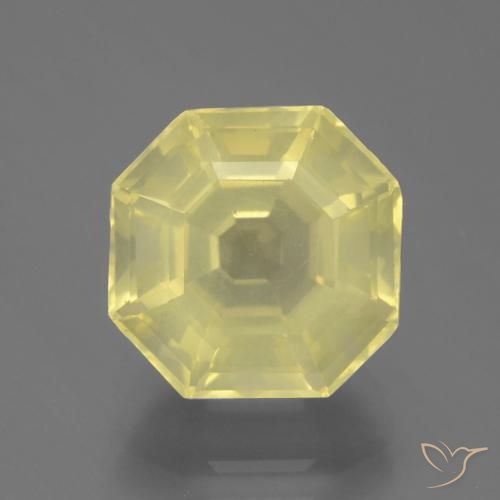 4.90ct Natural Amarillo pálido Cuarzo, corte esmeralda, VS