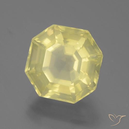 Cuarzo Amarillo pálido natural de 4.90 ct, Corte Octágono / Esmeralda, VS