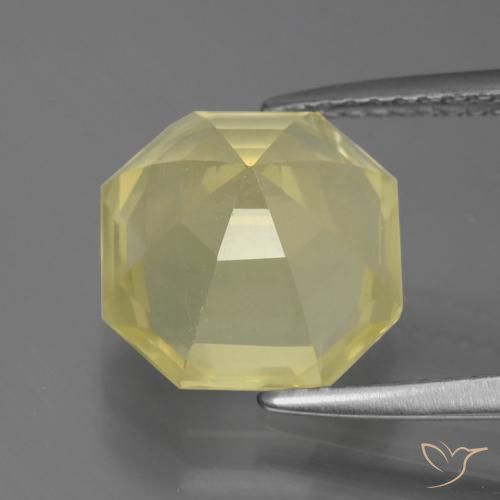 Cuarzo Amarillo pálido natural de 4.90 ct, Corte Octágono / Esmeralda, VS