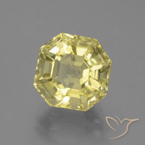 Cuarzo Amarillo pálido natural de 3.94 ct, Corte Octágono / Esmeralda, VVS-VS