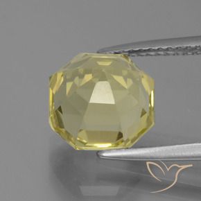Cuarzo Amarillo pálido natural de 3.94 ct, Corte Octágono / Esmeralda, VVS-VS