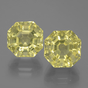 Gemas de cuarzo amarillo natural de  ct, corte esmeralda, VVS-VS