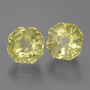 Gemas de cuarzo amarillo natural de  ct, corte esmeralda, VVS-VS