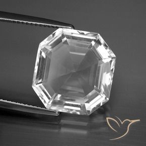 Cuarzo Blanco claro natural de 11.25 ct, Corte Octágono / Esmeralda, VVS