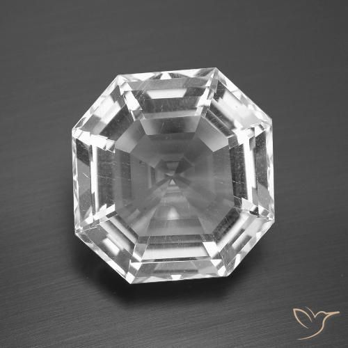 13.33ct Natural Blanco claro Cuarzo, corte esmeralda, VVS-VS