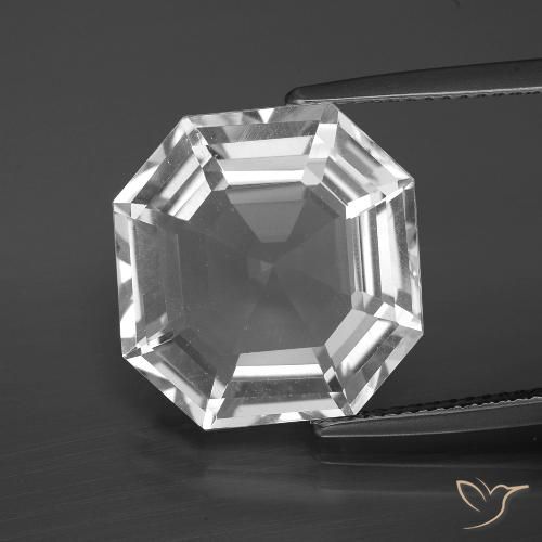 11.84ct Natural Blanco claro Cuarzo, corte esmeralda, VVS