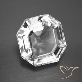 Cuarzo Blanco claro natural de 13.29 ct, Corte Octágono / Esmeralda, VVS-VS