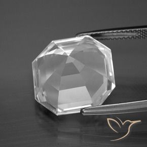 Cuarzo Blanco claro natural de 13.29 ct, Corte Octágono / Esmeralda, VVS-VS