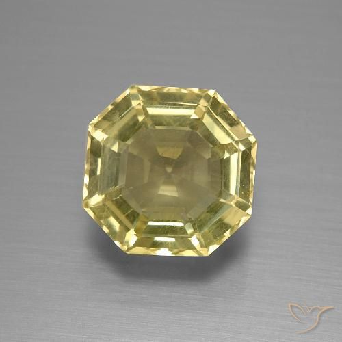 5.02ct Natural Amarillo pálido Cuarzo, corte esmeralda, VS