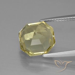 Cuarzo Amarillo pálido natural de 5.02 ct, Corte Octágono / Esmeralda, VS