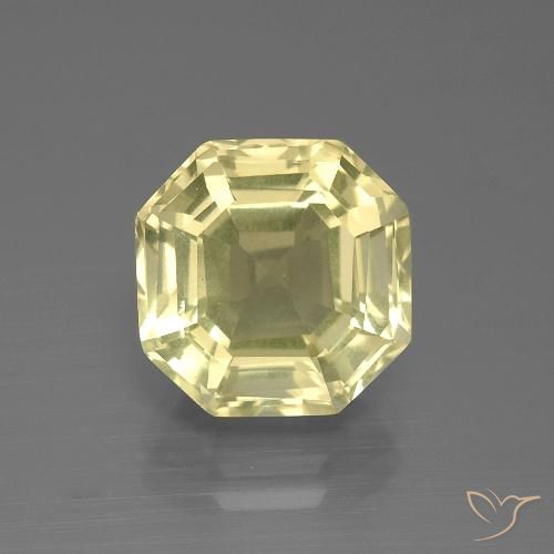 5.27ct Natural Amarillo pálido Cuarzo, corte esmeralda, VVS-VS