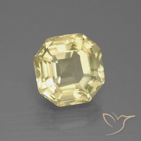 Cuarzo Amarillo pálido natural de 5.27 ct, Corte Octágono / Esmeralda, VVS-VS