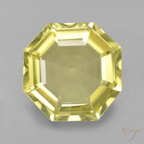 Cuarzo Amarillo claro medio natural de 5.01 ct, Corte Octágono / Esmeralda, VS