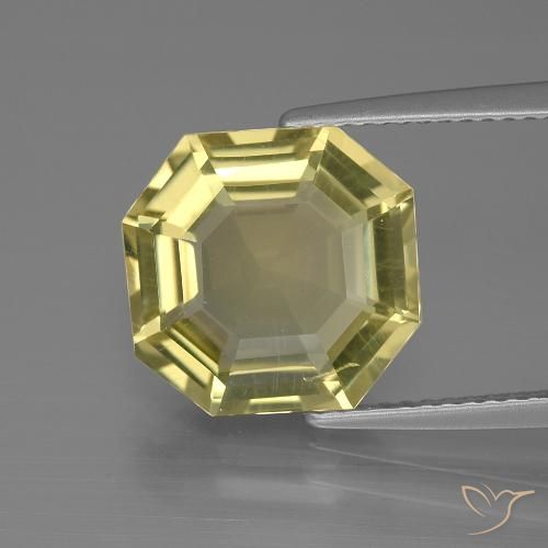5.56ct Natural Amarillo claro Cuarzo, corte esmeralda, VS