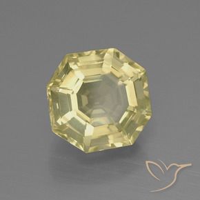Cuarzo Amarillo pálido natural de 5.28 ct, Corte Octágono / Esmeralda, VVS-VS