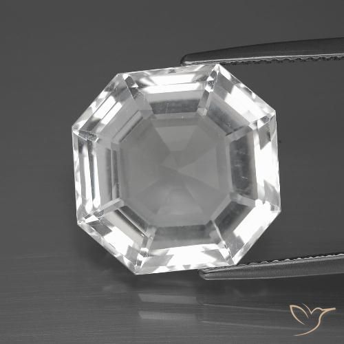 12.10ct Natural Blanco claro Cuarzo, corte esmeralda, VVS