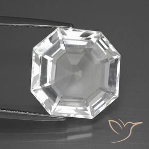 Cuarzo Blanco claro natural de 12.10 ct, Corte Octágono / Esmeralda, VVS