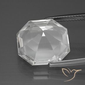 Cuarzo Blanco claro natural de 12.10 ct, Corte Octágono / Esmeralda, VVS