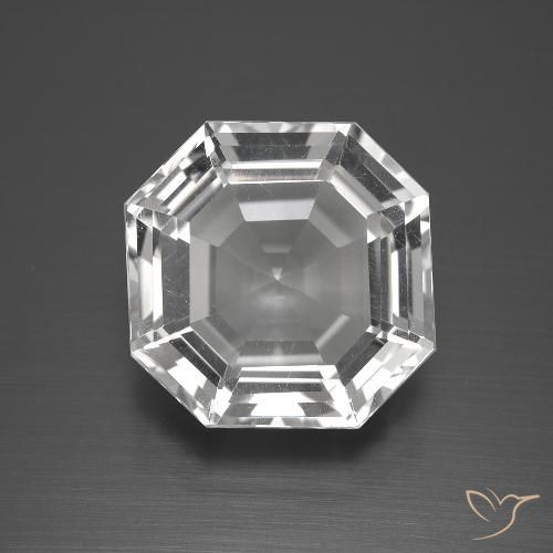 12.93ct Natural Blanco claro Cuarzo, corte esmeralda, VVS