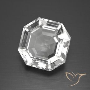 Cuarzo Blanco claro natural de 12.93 ct, Corte Octágono / Esmeralda, VVS