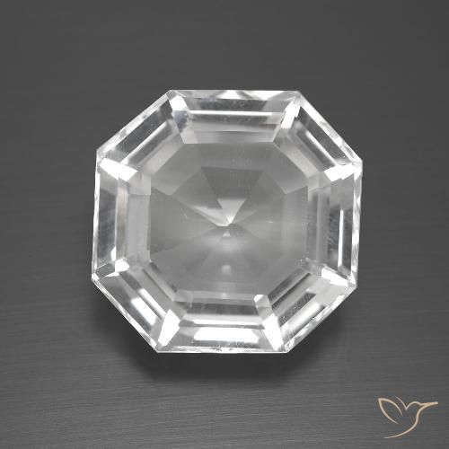12.29ct Natural Blanco claro Cuarzo, corte esmeralda, VVS-VS