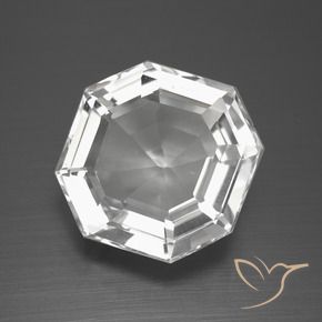Cuarzo Blanco claro natural de 12.29 ct, Corte Octágono / Esmeralda, VVS-VS