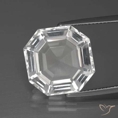 12.51ct Natural Blanco claro Cuarzo, corte esmeralda, VVS
