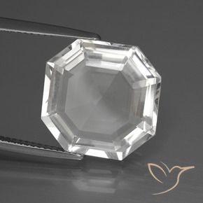 Cuarzo Blanco claro natural de 10.45 ct, Corte Octágono / Esmeralda, VVS