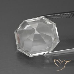 Cuarzo Blanco claro natural de 10.45 ct, Corte Octágono / Esmeralda, VVS